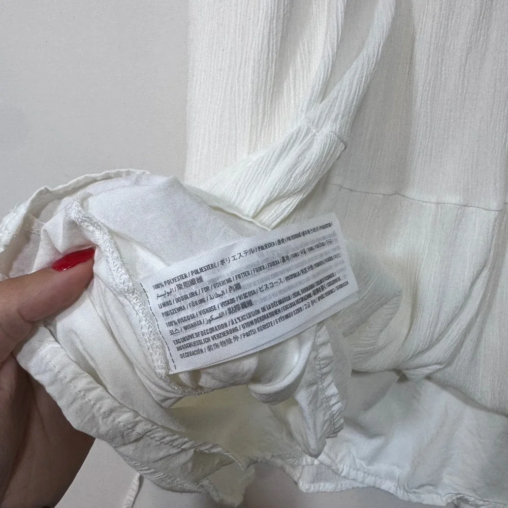Abercrombie & Fitch White Lace‎ Mini Dress Women's M Coquette Boho Cottagecore - Picture 8 of 11